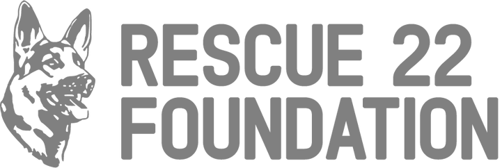 Rescue 22 Foundation Brand Logo and Dog Icon in Gray